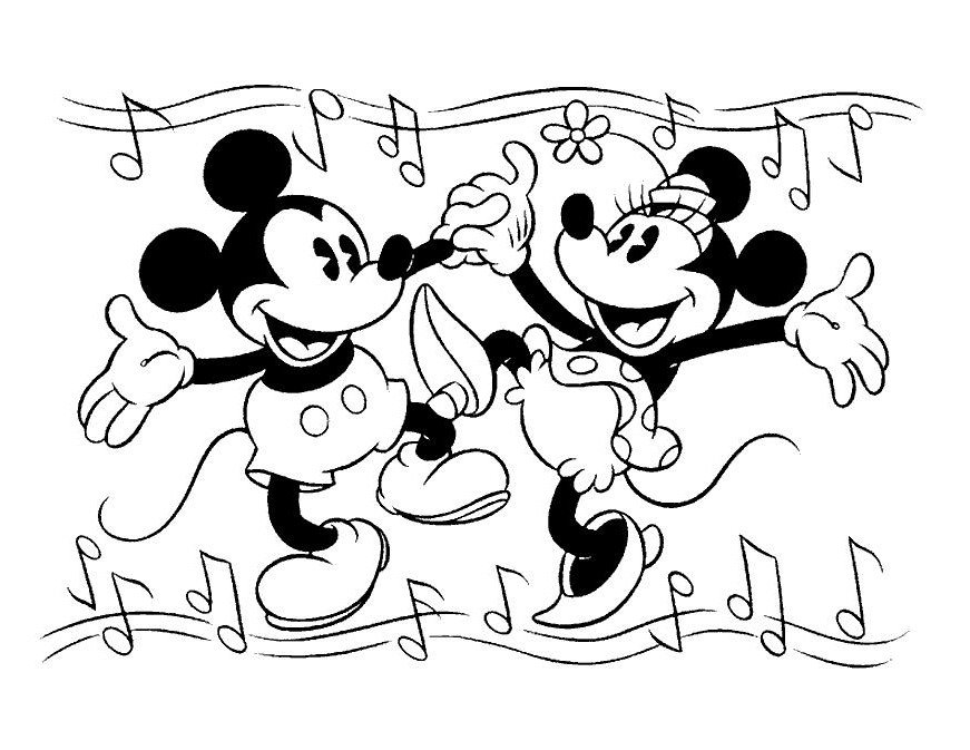 Mickey Mouse si Minnie danseaza